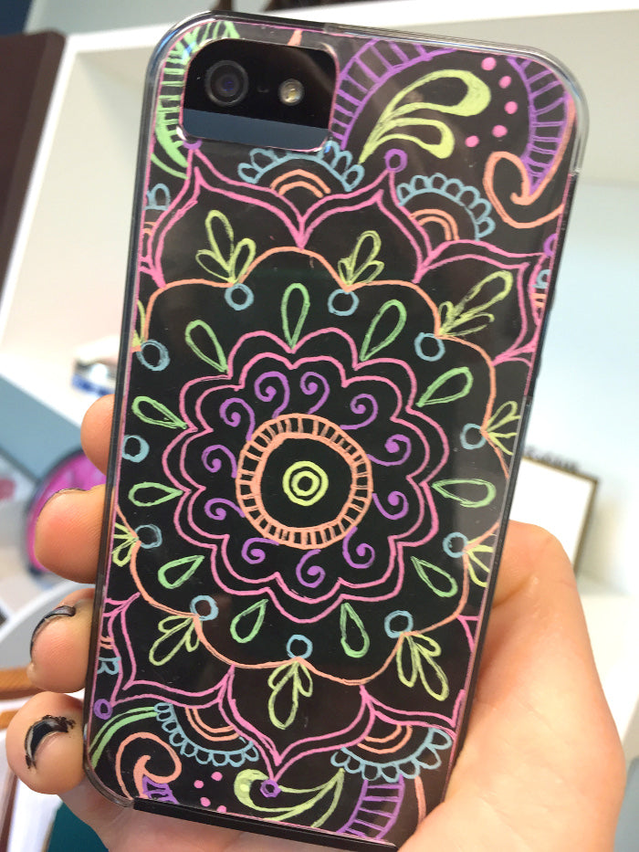 DIY cell phone case design with pastel gel pen