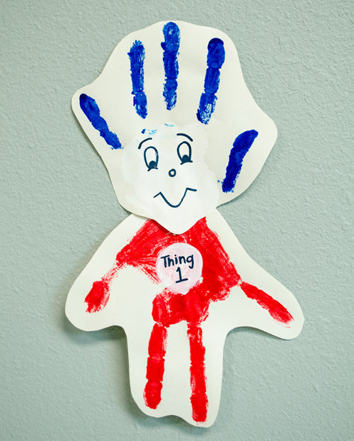Dr. Seuss Thing 1 with finger paint