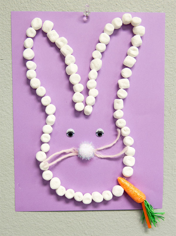 A simple Easter craft with card stock, marshmallow and a bit of imagination.