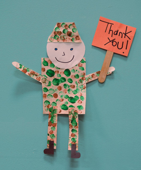 This construction paper craft is a fun way to show appreciation for our troops
