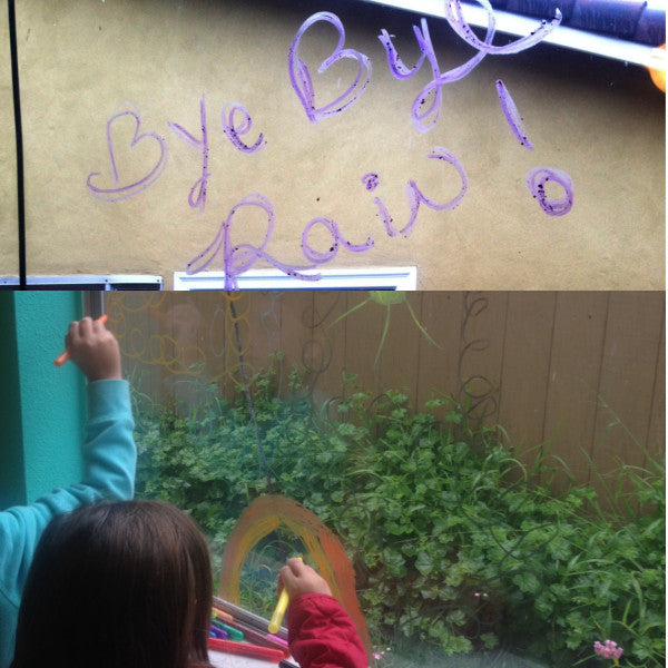 With Rainy Dayz Crayons, you can write all sorts of fun messages and drawings on windows and glass.