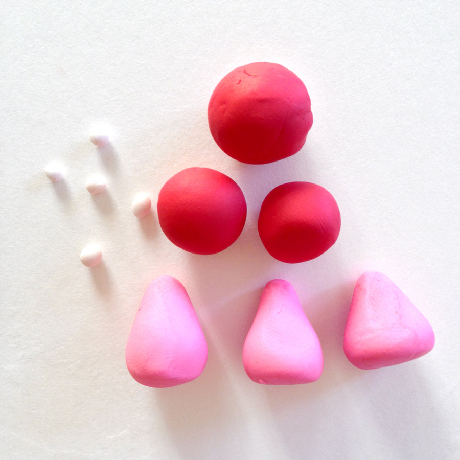 First step in creating mini mushrooms DIY erasers with Creatibles