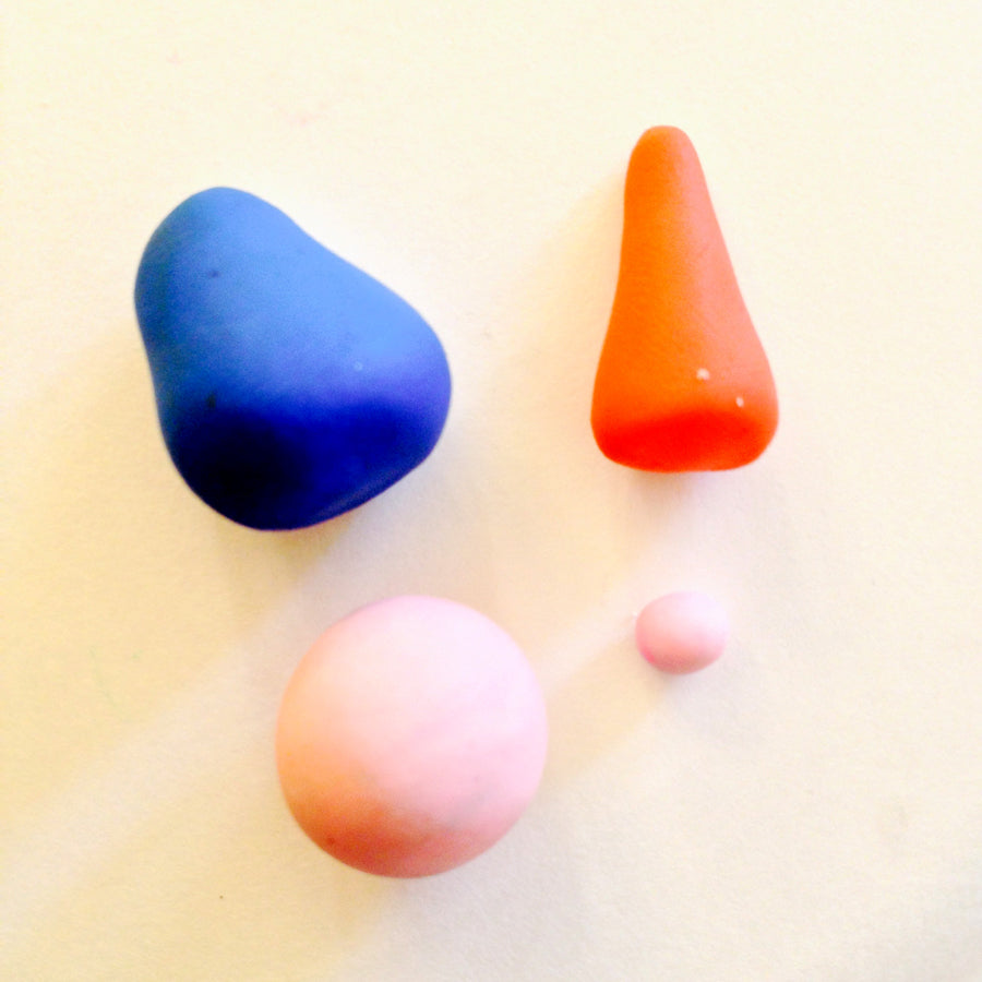 Eraser clay pieces for a garden gnome eraser made with Creatibles