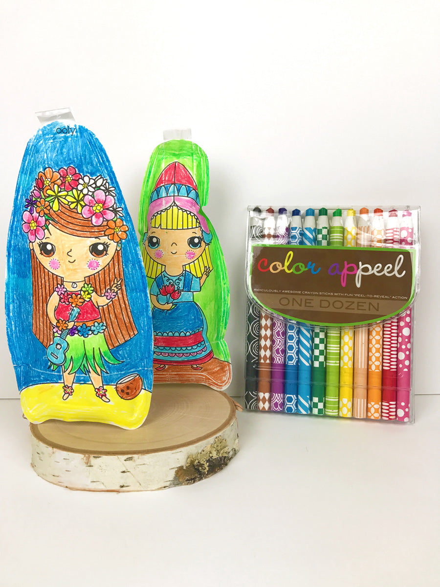 3D Colorables World Peace Dolls with Color Appeel crayons