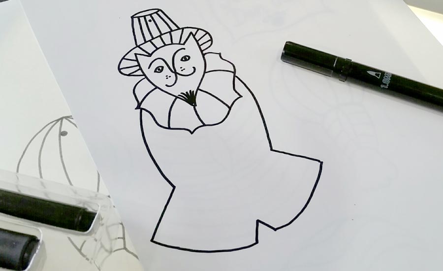Don Gato printable paper doll with OOLY Ink Works Markers