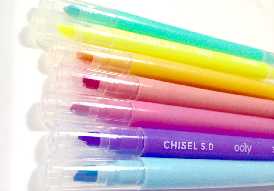 Set of Pastel Liners colored markers with chisel tips from OOLY