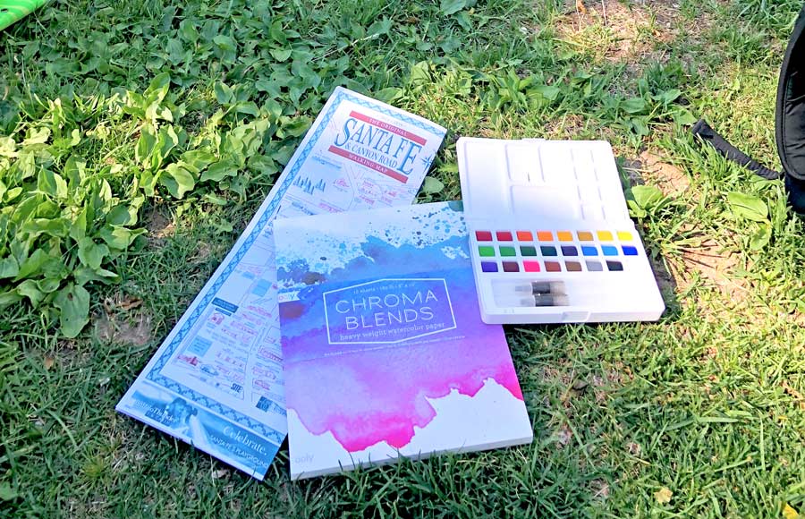 Chroma Blends Watercolor Travel Palette on grass