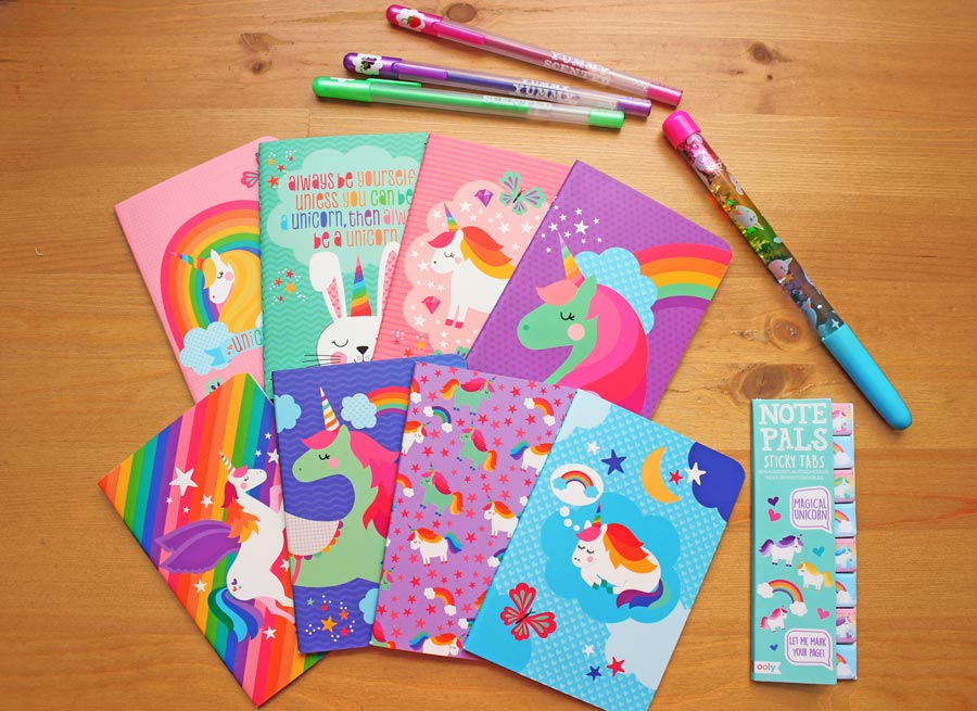 OOLY Unicorn Pocket Pal Journals with Yummy Gel Pens and Unicorn Note Pals