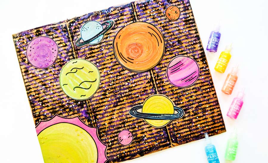 outer space craft OOLY rainbow glitter glue