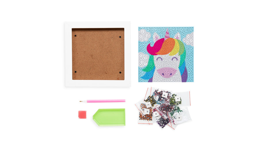 Gem art kit supplies with rainbow unicorn